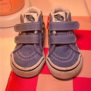 🏁 Toddler Vans Sk8-Hi V – Blue Checkered (Size 4)